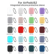 Solid Color Liquid Silicone Airpods Pro Airpods 1/2/3/Pro2  Anti-fall Soft Protection AirPods 3 Case  With hook 20 Colors AirPods Pro 2 Case