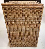 IKEA 宜家家居 藤製 帶蓋置物籃 手工編織 藤編製洗衣籃(可摺疊收納)手工製作 籐編織收納籃 收納箱 衣物籃 儲物籃