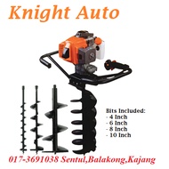 HARZ HZ6020 / HZ-6020 63cc 2-stroke Heavy Duty Engine Earth Auger Machine 2200wC/W 4pc Bit Size 4'',