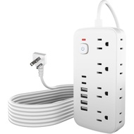 Pengawal Lonjakan Kuasa - 8 Soket AC & 6 Port USB (4A/2C), Kabel Sambungan 1080J dengan Pelbagai Sok