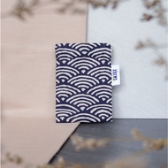 Tidal in Navy Snap Pouch / Handmade Pouch Card Holder
