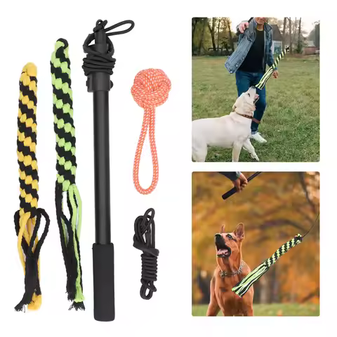 Dog Toys Flirt Pole Multipurpose Retractable Training Interactive Flirt Pole for Small Medium Large 