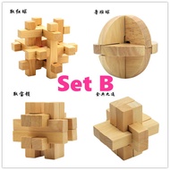 Wood 3D Burr Puzzle Educational Game (Set B) 19199
