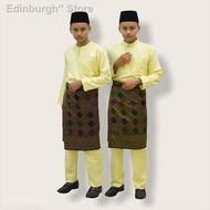 ┇﹍▪READY STOCK Baju Melayu Dewasa Slim Fit / Moden Tanpa Pesak Cekak Musang &amp; Teluk Belanga (Yellow)