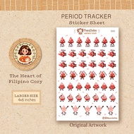Period Tracker Mini Stickers, Women's Monthlies Stickers, Journal Stickers, PaintDollies Journal Cha
