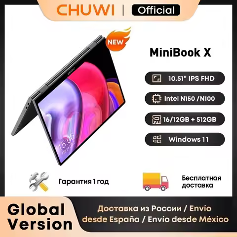 CHUWI MiniBook X Laptop Tablet 2 In 1 Intel N150/N100 10.51" FHD IPS Screen 16GB / 12GB RAM LPDDR5 5