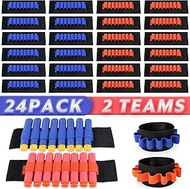 TiopLior Compatible with nerf Guns Bullets, 24 PCS Party SuppliesToy Gun Accessories Wrist Ammo Holders EVA Soft Bullets Gun Wrist Belt Band Strap Compatible with Nerf N-Strike Blaster Gun(No Darts)