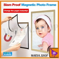 MARYA.SHOP 1pc A4/A3 Photo Display Magnetic Sign Holder Wall Mount Self-Adhesive Frames