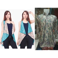 Couple Bolero Brukat Muphi Blazer Tops and Long Sleeve Batik Shirt for Men