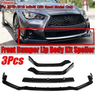 High Quality 3pcs Car Front Bumper Splitter Lip Diffuser Spoiler Body Kit Protector Cover Guard For 