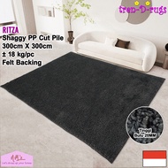 Tren-D-rugs Karpet shaggy kotak persegi jumbo besar polos estetik modern 300 cm x 300 cm permadani a