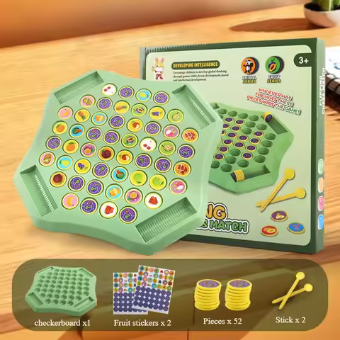 Animal Fruit Flip Chess Board Game Logical Thinking Cognitive Animal Memory Matching Chess Parent-ch