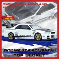 INNO64 Nissan Skyline GT-R R34 Top Secret White / IN64-R34TS-WHI / GTR R34 / INNO MODELS