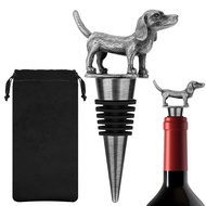 Cute Dachshund Wine Stopper Metal Bottle Stoppers with Carved Hair Kitchen Bar Saver Accessory