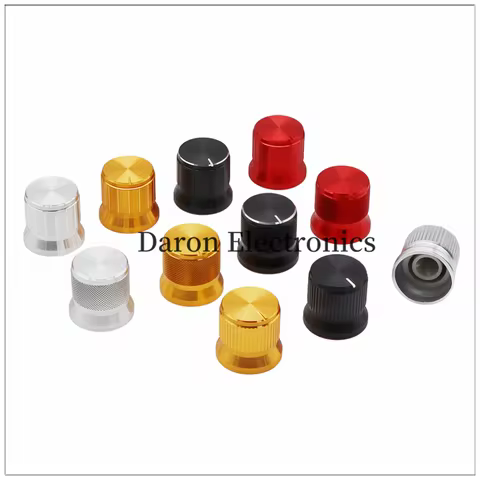 5PCS Speaker power amplifier knob, 17*16 in size, made of aluminum alloy, with a plastic rubber core