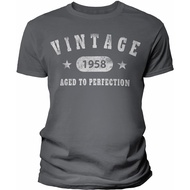 Men's cotton T-shirt 65th Birthday Shirt for Men Gift - Vintage 1958 Aged to Perfection - Vintage St
