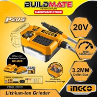 BUILDMATE Ingco 20V Lithium-Ion Cordless Die Grinder with 40pcs Accessories Compact Grinding Engrave