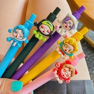 5/4Pcs Press Gel Pen Cartoon Cute Girl Writing Pen Fashion Student Answer Pen