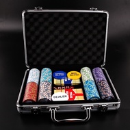 Purple Lake Texas Poker200Brickearth Chips Aluminum Case Sets Mahjong Poker Tokens