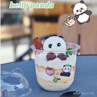 Thickened 360ml Bobo Cup U-Shaped Fat Cup Strawberry Cream Cake Bobo Yogurt Cup with Panda Lid DG82