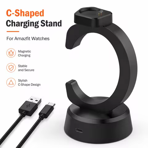 Magnetic Charging Dock For Amazfit Active Max / T-Rex Ultra 2 / T-Rex 3 Balance Smartwatch C-Shaped 
