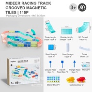 Mideer Colorful Magnetic Tiles แม่เหล็กตัวต่อสีรุ้ง Racing track Grooved