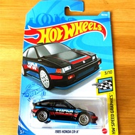 Hot Wheels White Honda CRX Alloy Car Model 2021 Batch Collection Metal Small Sports Car