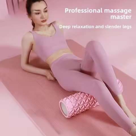 1Pc 33/45cm Hollow EVA Foam Roller 3D Diamond Texture Yoga Column Muscle Deep Tissue Massage Roller 