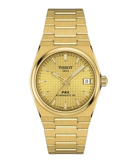 Tissot PRX 35 mm.Powermatic 80 ทิสโซต์ พีอาร์เอ็กซ์ พาวเวอร์เมติค 80 สีทองแชมเปญ T1372073302100 นาฬิกาผู้หญิงผู้ชาย