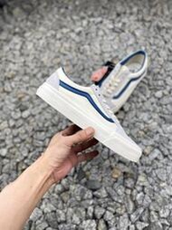 范斯Vans Vault OG Old Skool LX 白藍 白色麂皮帆布復古高端鞋款硫化板鞋