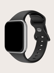1入組中性實色矽膠手錶帶，適用於Apple Watch Ultra/Se/9/8/7/6/5/4/3/2/1手錶帶，適用於38mm 40mm 41mm 42mm 44mm 45mm 49mm，適用於運動，柔軟舒適且防水蘋果手錶帶
