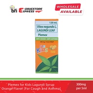 Plemex for Kids Lagundi Syrup 120ml - Orange Flavor [For Cough and Asthma] 300mg per 5ml