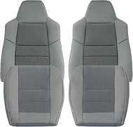 NLQR Front Driver & Passenger Side Bottom & Back Replacement Cloth Seat Covers #2E/3E Med Flint Gray