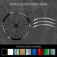 S-WORKS BIKE RIM DECALS Suitable for mountain bike and road bike vinyl rim sticker decal