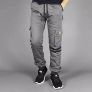 Celana Rip Cargo Joger Panjang Pria Cowok Lelaki Dewasa Katun Stretch / Rib Jogger Pinggang Karet Ba
