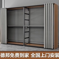 🚢Open Wardrobe Bedroom Floor-Standing Coat Rack Metal Wardrobe Full Steel Frame Double-Layer Full Hanging Wardrobe