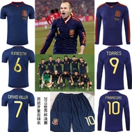2010 World Cup Spain Retro Jersey La Moss Inesta Harveto Resbilly Football Jersey