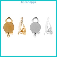 Fine 50Pcs Flat Round Tray Clip-on Earring Converter DIY Earring Pierced into Clip on