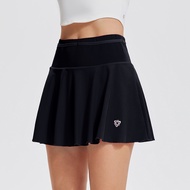 Cosleaf Elegant Microfiber Tennis Skirt with High-Waist Waistband and Pockets for Women - Sky Blue