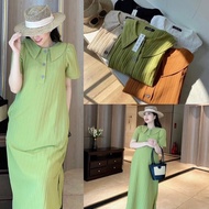 V66 Skirt, Lotus Neck Straight Dress Made of Loose Ribbed Fabric, Cool for Summer Wear