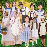 Halloween Farmer Farmer Wolf Granny Adult Parent-Child Costume Fairy Tale Costume Children Pastoral 