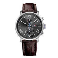 Tommy Hilfiger Men Alden Brown Dial Leather Watch 1791309 Jam Tangan Lelaki