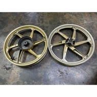 ENKEI YAMAHA LC135 SPORT RIM ZR66 6 BATANG GOLD COLOUR SECOND HAND