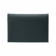 Hermes Calvi Duo 雙層釦式零錢卡包(深藍)