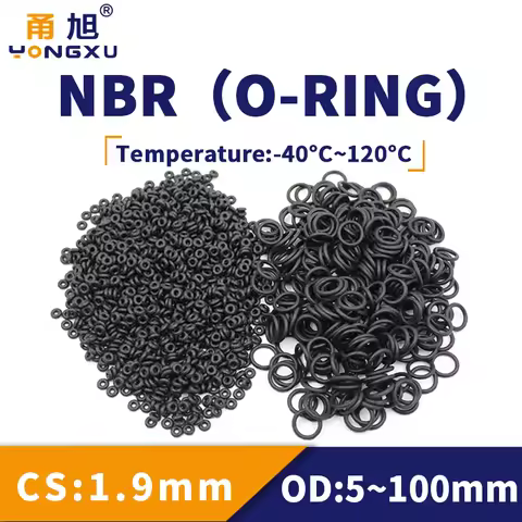 NBR O Ring Seal Gasket Thickness CS1.9mm OD5-100 Oil and Wear Resistant Automobile Petrol Rubber O-R