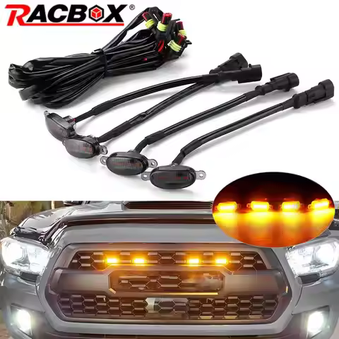 4pcs Car LED Front Grille Light Raptor Style Day Light for Ford F150 2010-2014 for Ford Raptor 2004-