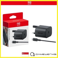 Nintendo Switch 2 3 Pin AC Adaptor [UK /SG Pin]