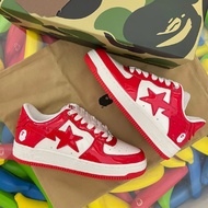 A BATHING APE Bape sta รองเท้าผู้ชาย รองเท้าผ้าใบผู้ชาย รองเท้าแฟชั่นผู้ชาย แฟชั่น กีฬาลำลอง รองเท้า