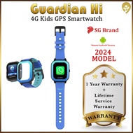 Guardian Hi 4G Kids GPS Smart Watch Singapore Brand - WhatsApp Model + Custom App Store (2024 Shield Blue)