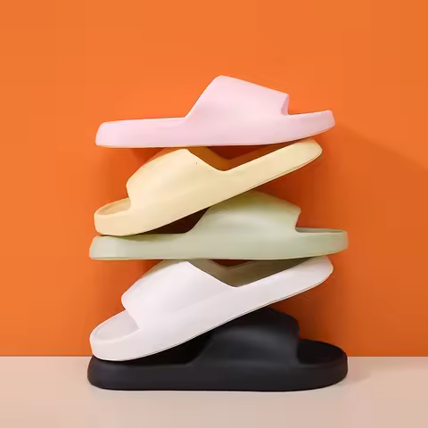 Concise Solid Color Ladies' Home Shoes for Women Couple Cosy Slides Lithe Soft Sandals Men Slippers 